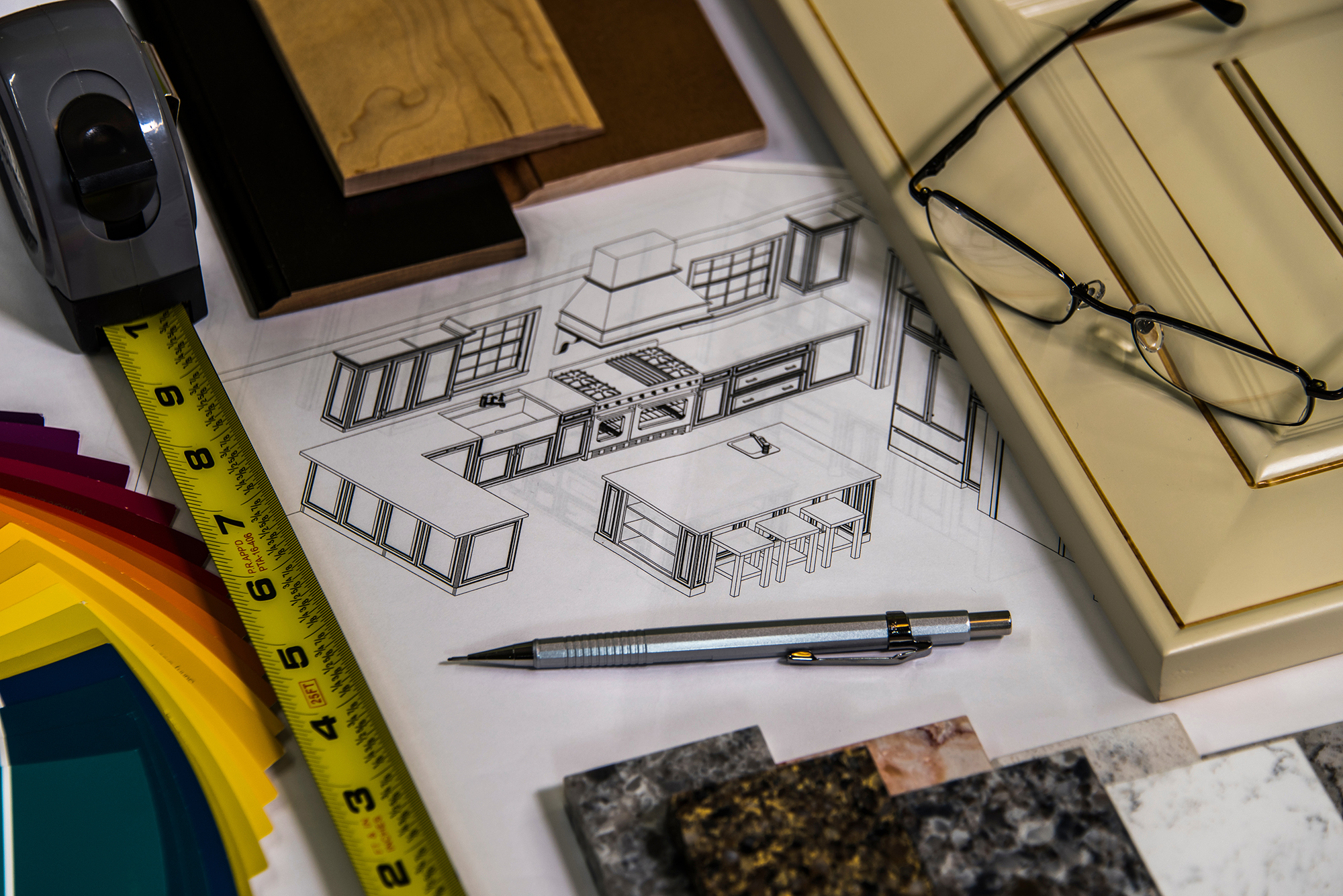 kitchen remodel diagram and wood selection