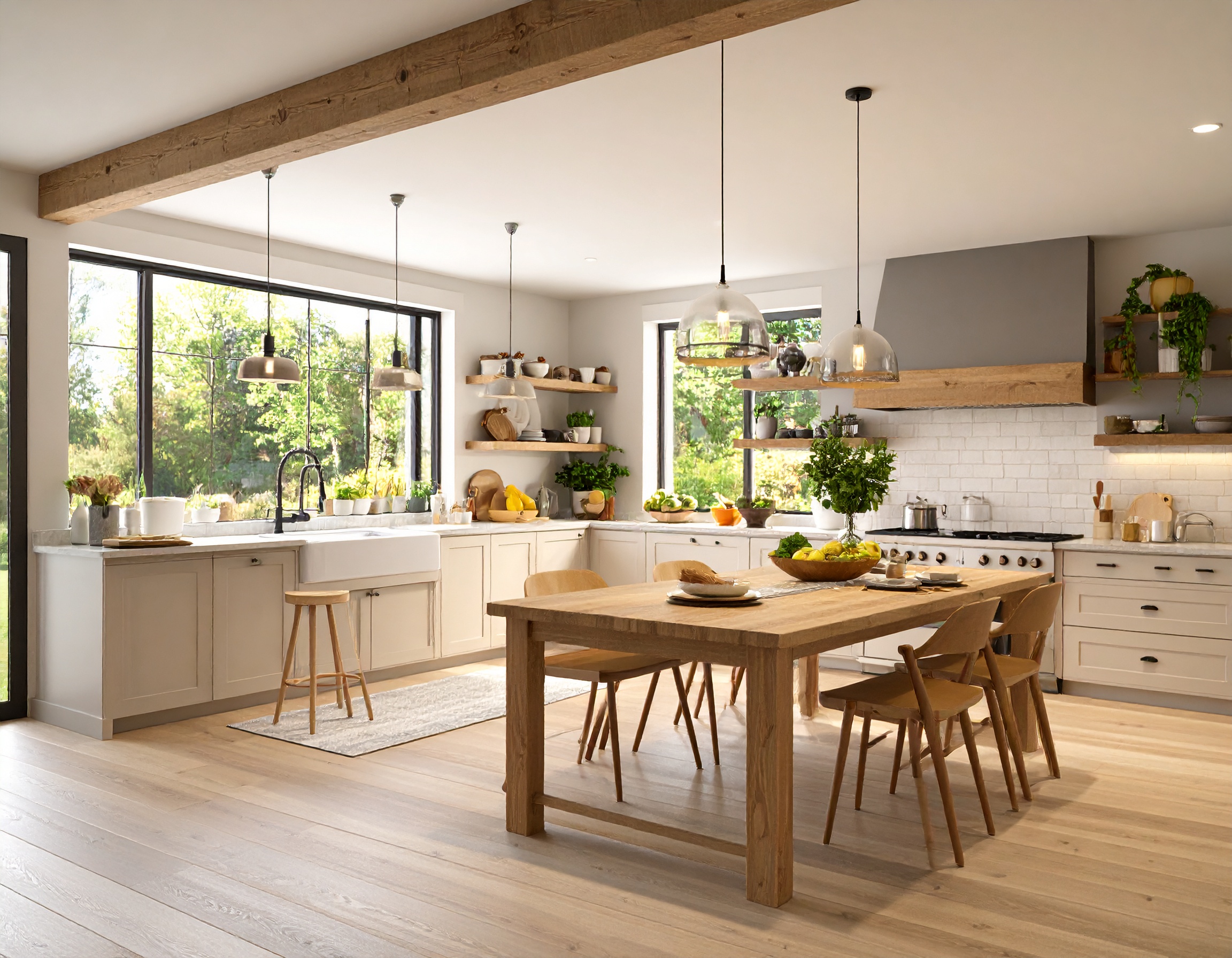 Modern Farmhouse Kitchen with Wood Tones